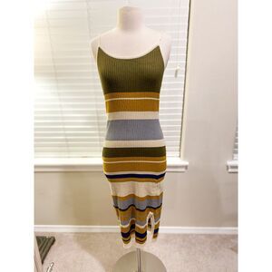 Sleeveless striped knit bodycon dress size XL